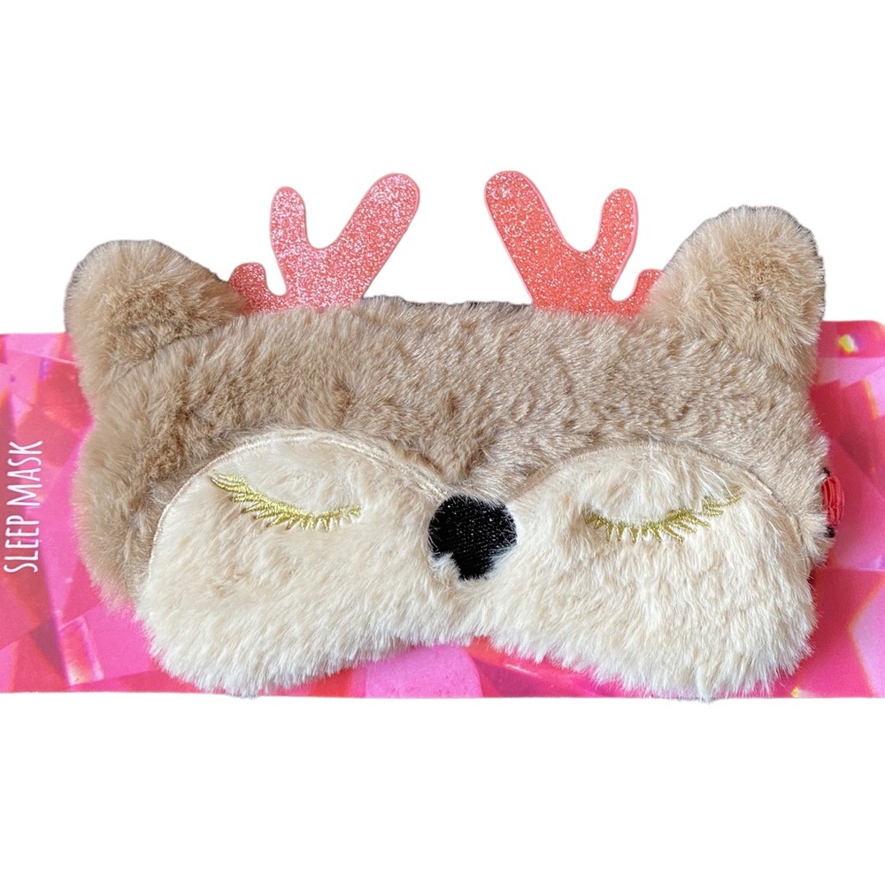 Sleeping Reindeer Cozy Sleepmask with Glitter Antlers